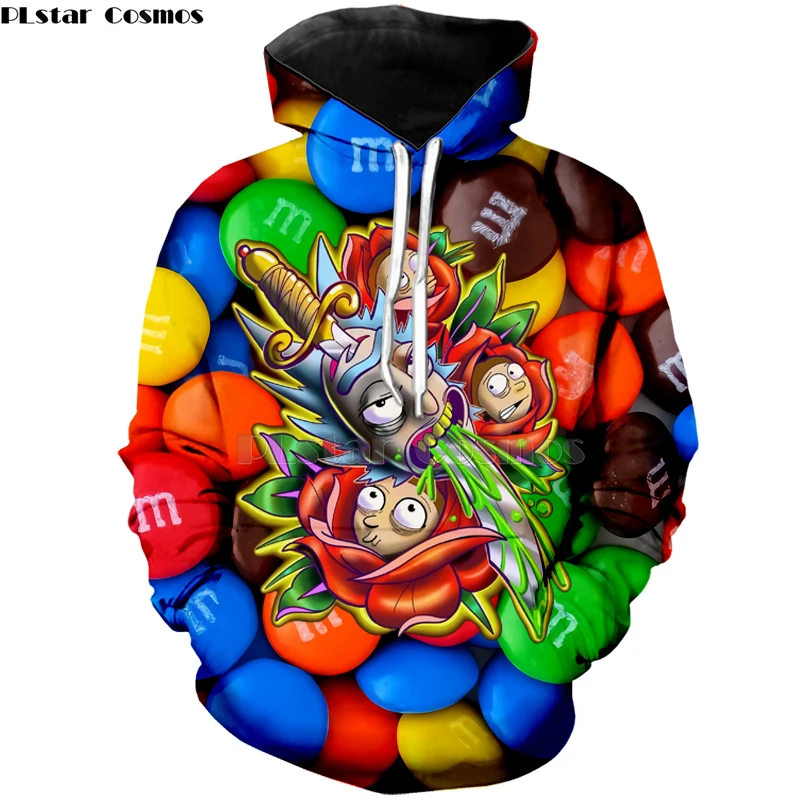 2019 New 3D Rick And Morty zip Hoodies Sweatshirt Men Women Funny Cartoon Print Hoodie food shirt Harajuku Hip Hop Street-13