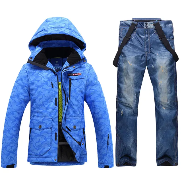 Best price at $142 Cheap New Men's Skiing Set Thickening Breathable Waterproof Windproof And Thremal Jacket and Pant Ski Suit Free Shipping