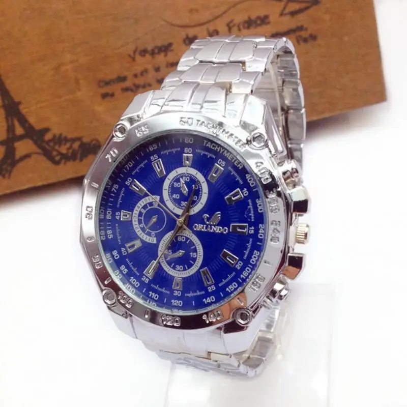 

Fashion Men Analog Display Steel Strap Quartz Movement Casual Business Watch
