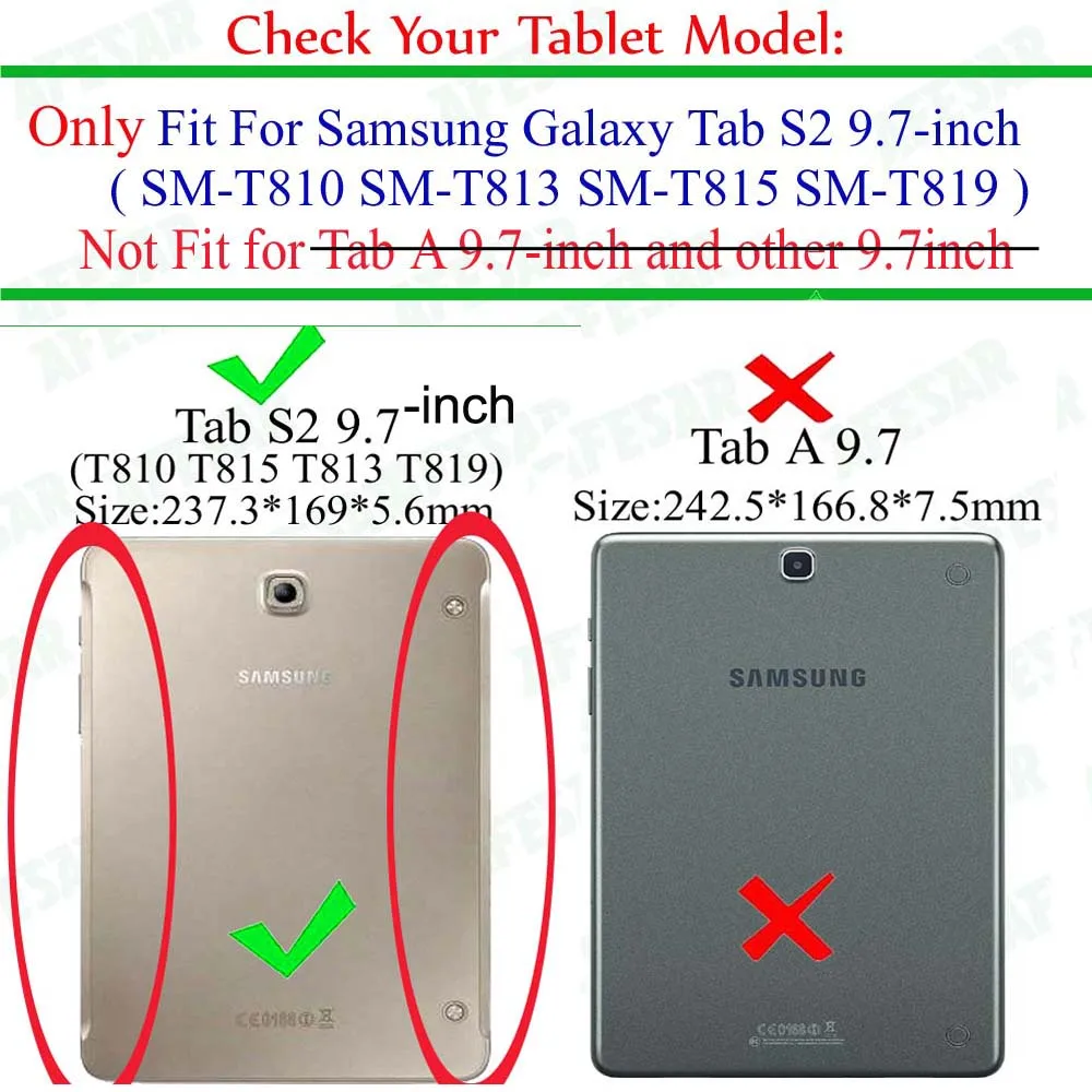 Ultra Slim Smart Shell Stand Cover for Samsung Galaxy Tab S2 9.7