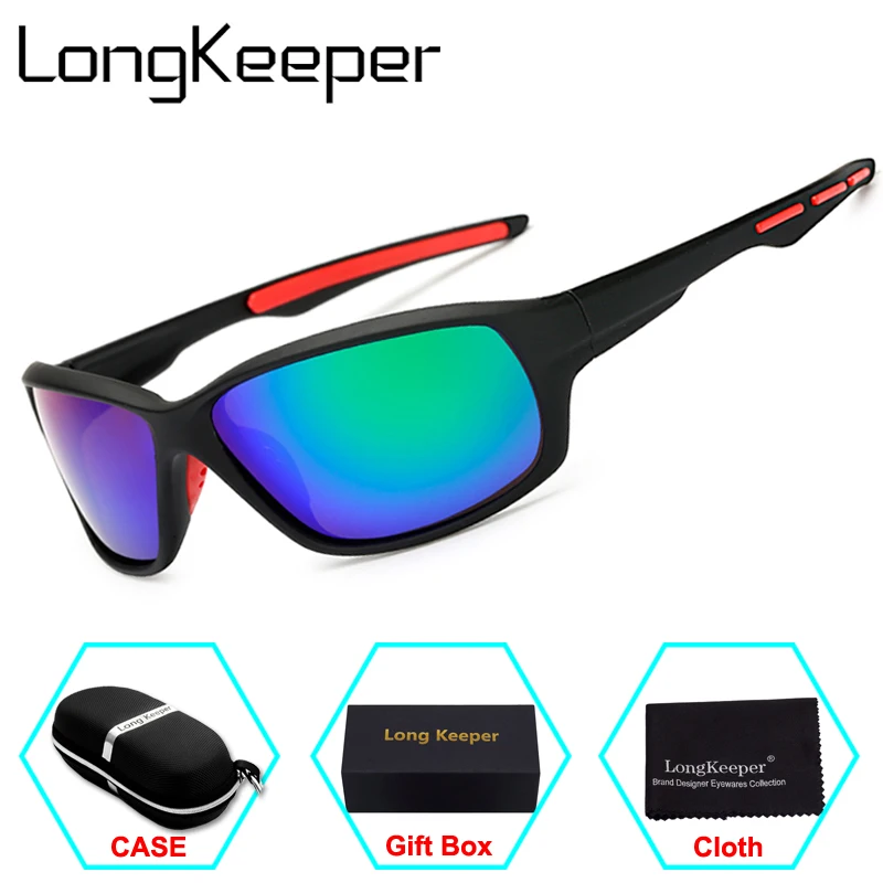 LongKeeper Для мужчин s солнцезащитные очки поляризованные очки Для мужчин Брендовые спортивные лодках вождения очки уменьшить блики с Оригинальная коробка - Цвет линз: green lens
