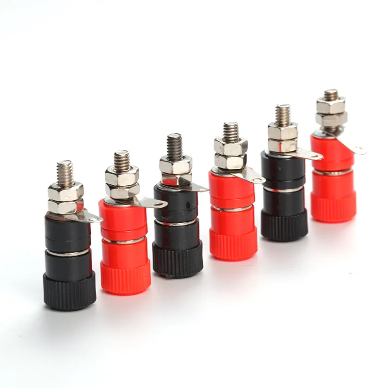 Top Thread Outer Diameter About: 4mm, Total Length: 33mm Banana Socket Terminal Connector Professional Binding Post Nut