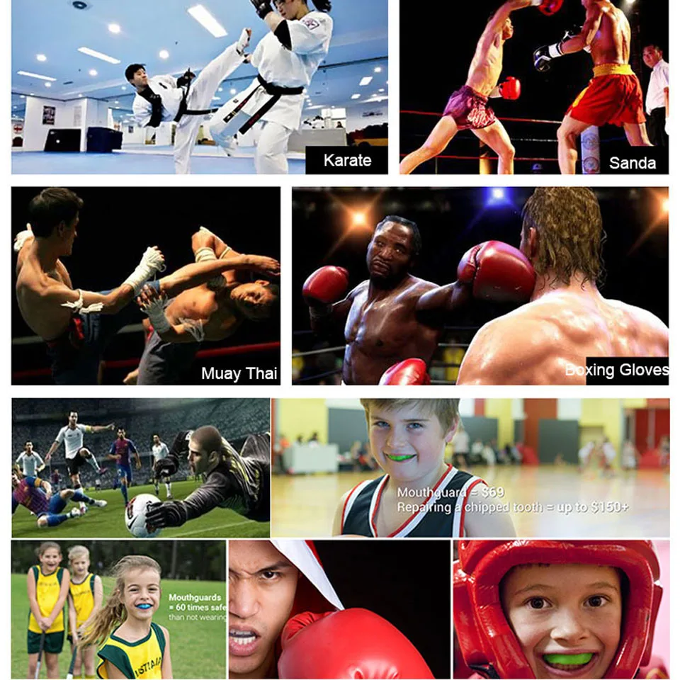 GOBYGO deporte boca guardia silicona dientes Protector niños jóvenes Protector bucal dientes protección para Rugby baloncesto boxeo