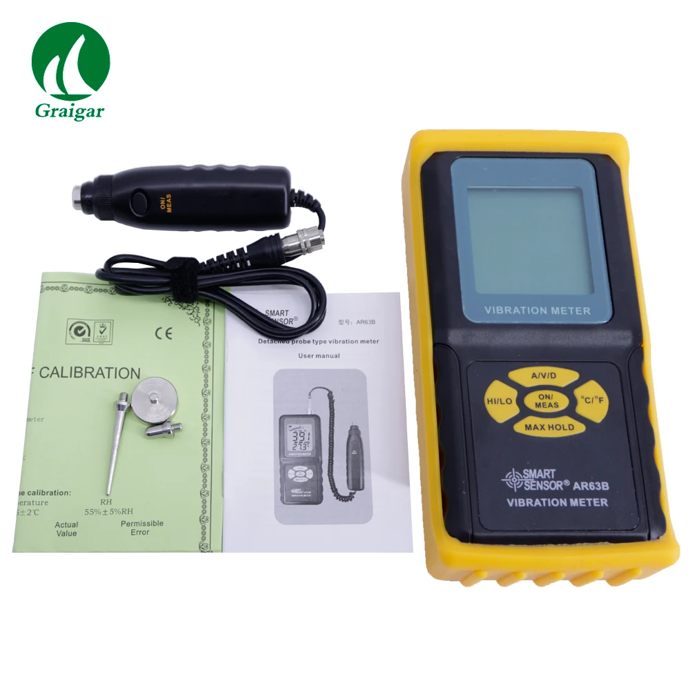 Smart Sensor AR63B High Precision Digital Vibration Meter Tester