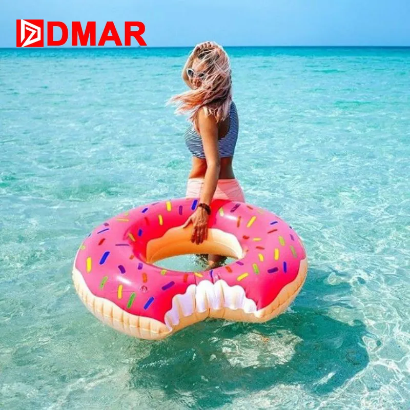 DMAR 107см Гигантский Надувной Пончик Плавательный Круг Для Плавания Надувной Матрас Для Купания Плот Плавающий Для Бассейна Водая Надувные