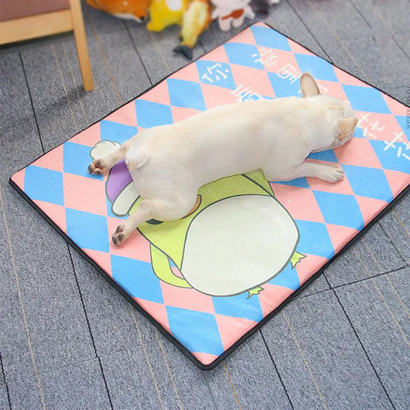 Summer Pet Cat And Dog Ice Silk Cool Pad Sponge Breathable Mat Kennel Cooling Sleeping | Дом и сад