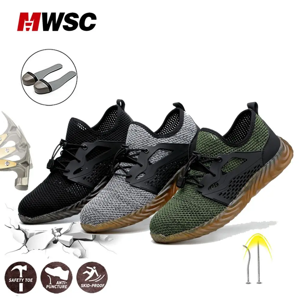MWSC الصيف رجل أحذية أمان الصلب كاب تنفس أحذية أمان للرجل العمل مكافحة تحطيم المضادة للثقب واقية خفيفة الوزن MWSC الصيف رجل أحذية أمان الصلب كاب تنفس أحذية أمان للرجل العمل مكافحة تحطيم المضادة للثقب واقية خفيفة الوزن