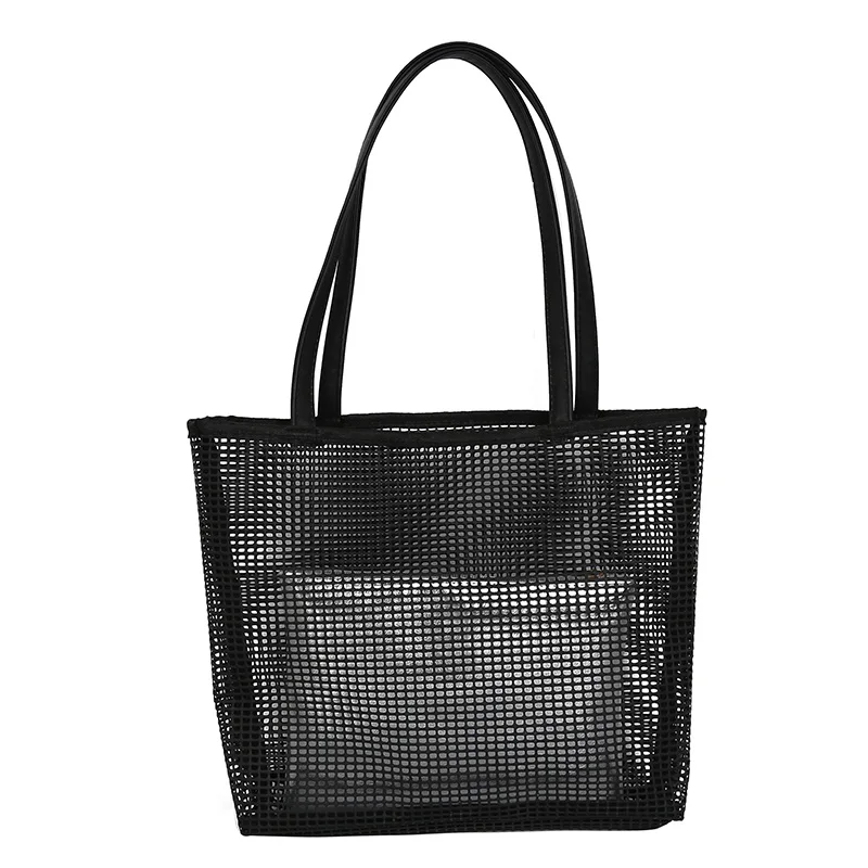 

AUAU-Handbags Female New Korean Fashion Mesh Mother Bag Simple Wild Shoulder Bag Tote Bag