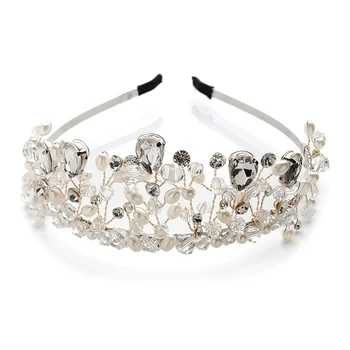 

CHIMERA Rhinestone Tiara Headband Bridal Crown Pearl Wedding Jewelry Princess Headdress Luxury Hair Accessories for Bride