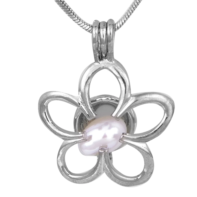 

Fashion gift plated sliver Twisted style Cage Locket Pearl Fashion treasure chest Cage Pendant P117