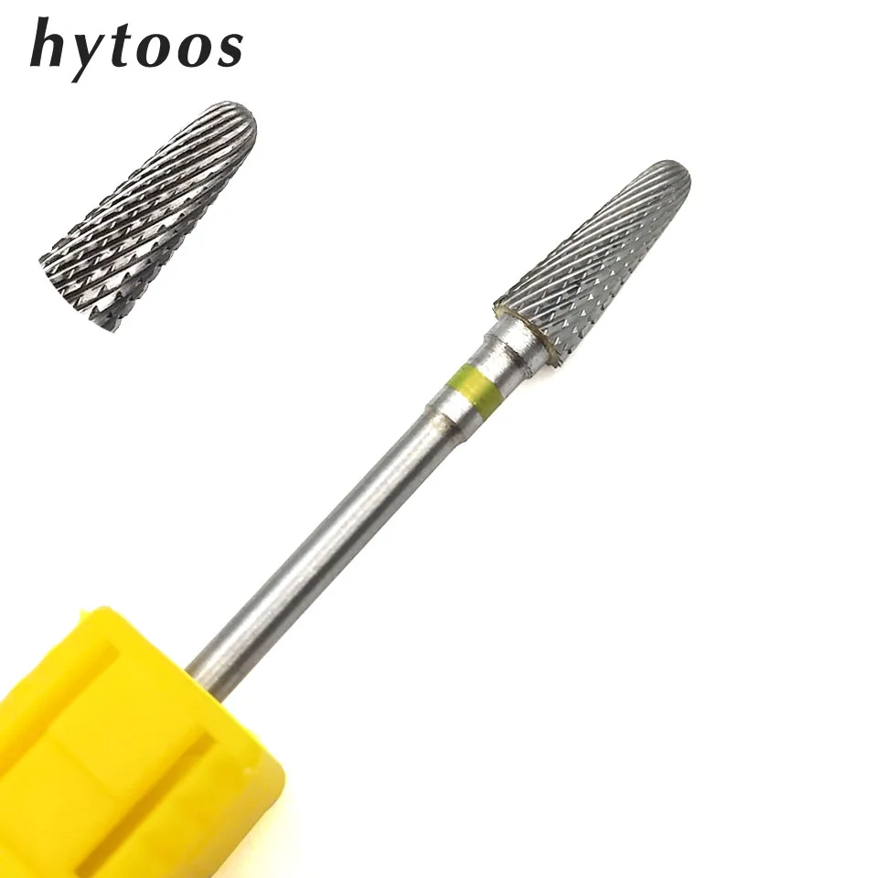 

HYTOOS XF Tungsten Carbide Cone Nail Drill Bit 3/32" Rotary Burr Bits For Manicure Electric Drill Accessories Nail Milling Tool