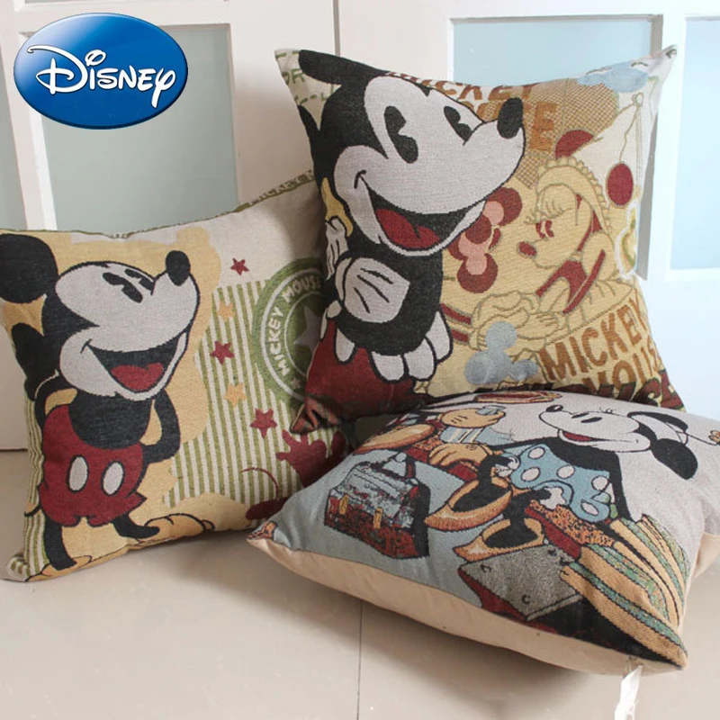 

Disney Kids Mickey Mouse Cover Cartoon Printed Child New 45cm*45cm Fall Linen Office Home Home Decorative Gift