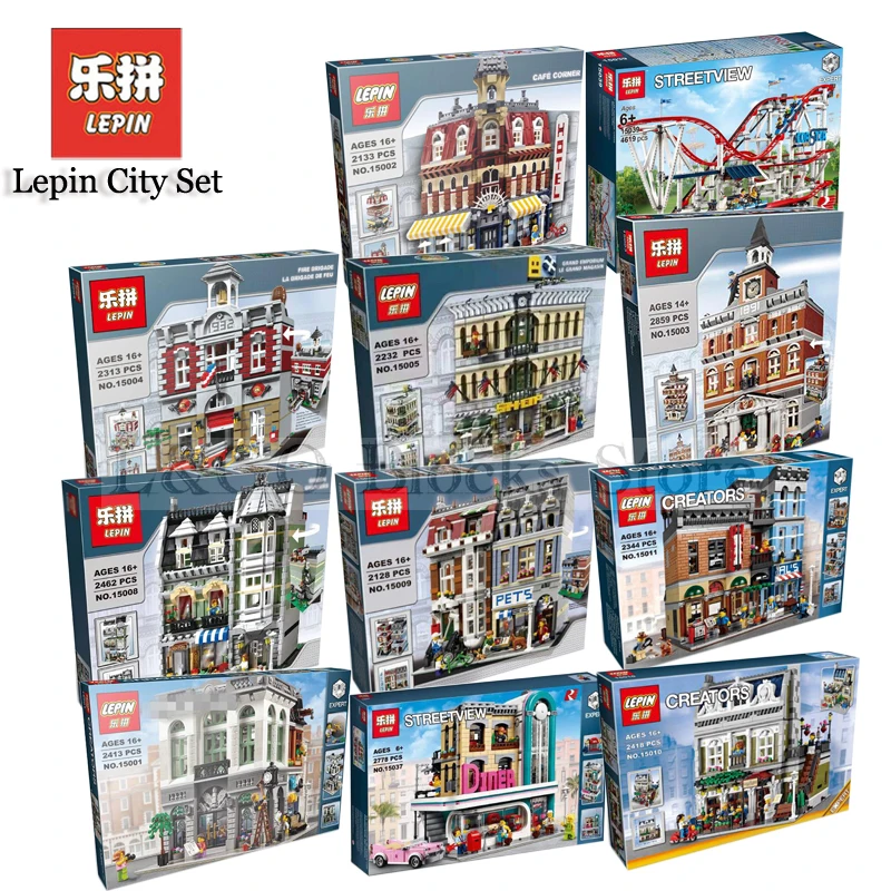 

Lepin Creator City Set 15002 15004 15005 15008 15009 15039 16001 16008 Compatible Legoing Model Building Kits Blocks Bricks Toys