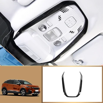 

2*Stainless Steel Interior Front Roof Light Lamp Cover Trim For Peugeot 3008 GT 5008 GT 2017