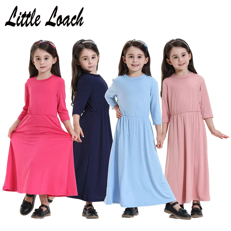 

Baby or Bigs Kids Girls Muslim Dress Traditional Soft Islamic Children Sandi Malaysia Kaftan Abaya School Dresses Summer Clothes