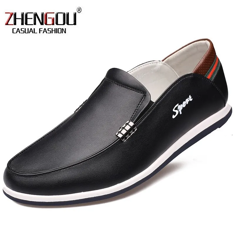

ZHENGOU Designer Leather Casual Shoes Round Toe Men Slip-on Loafers Metal Buckles Genuine 6869 Crocodile Grain Mens Dress Shoes