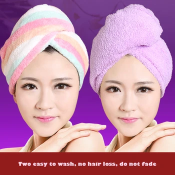 

Microfiber Shower Bath Towel Hair Wrap Turban Drying Handdoeken Strandlaken Quick Drying Hair Towels Bath Two Loaded QQC250