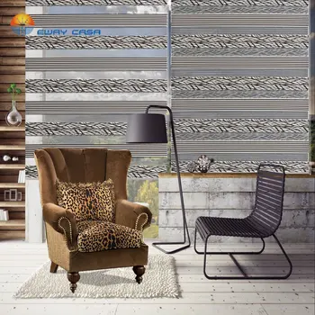

EWAY CASA Unique Black Sheer Roller blinds Jacquard Random Stripes Zebra Shade Window blind Venetian Estores No.ZB_HL NEW