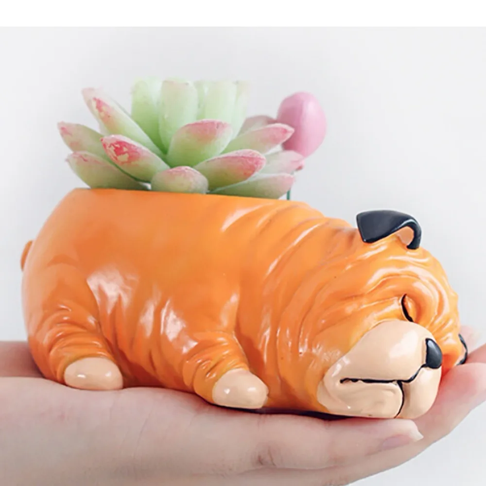 

Creative Cartoon Dogs Flower Vase Puppy Resin Planter for Succulents Cute Mini Flower Pot Desktop Pot for Home Garden Decoration