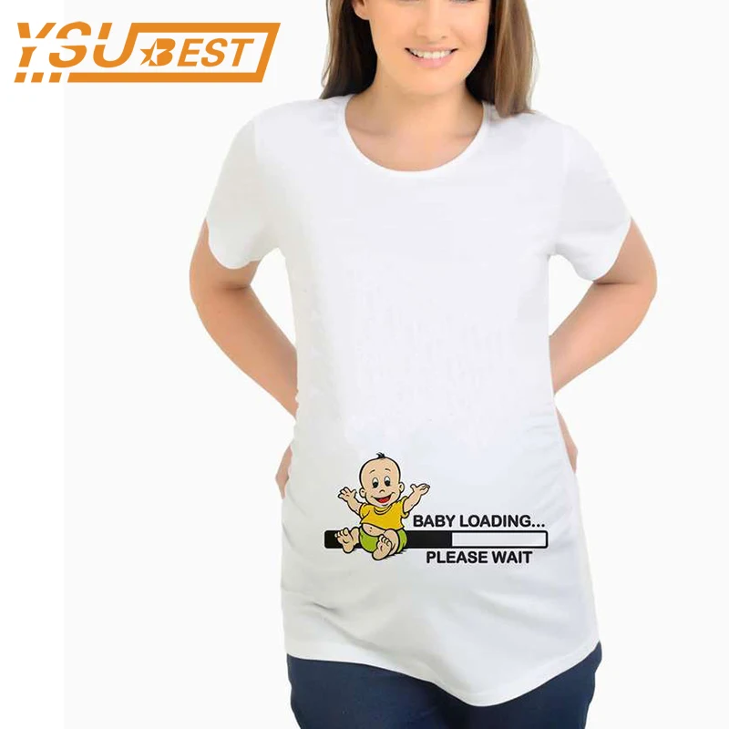 Maternity Women Shirt Nursing Clothes Funny Maternity Clothes Vestidos Pregnancy T-Shirts Tops Baby loading Pregnant Women Tops