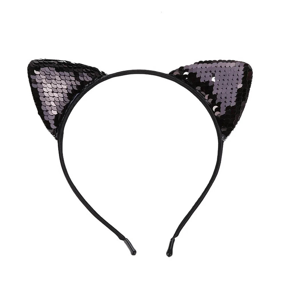 

2019 NEW Women Headband Sequin Cat Ear Head Chain Jewelry Piece Hair Band Holiday Head Hair Accessories Oreille De Lapin #ZH