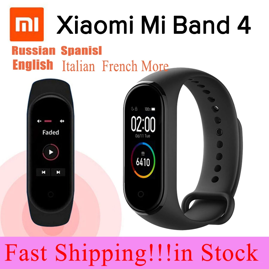 Xiaomi mi браслет 4 браслет mi band 4 Глобальный смарт-Браслет фитнес-трекер Xiaomi mi 4 браслет пульсометр SmartBand