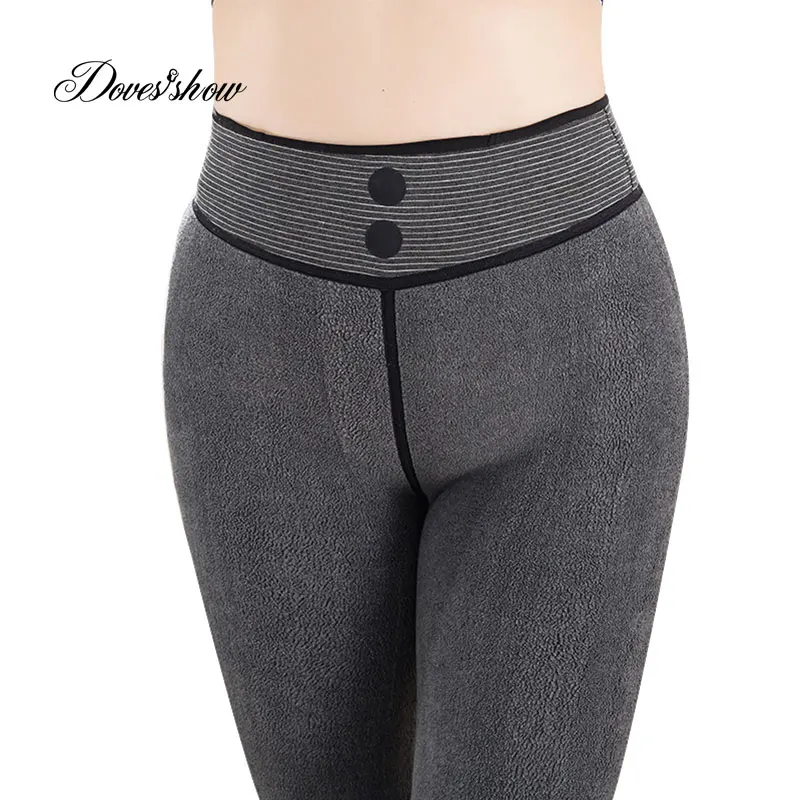 

Elastic High Waist Women Thicken Winter Warm Heating Fur Leggings Plus Size Velvet jeggings Bodycon Pencil Pants Ankle Length