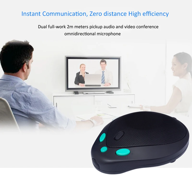 Tenveo AQ2 الفيديو مؤتمر احادي USB Mircophone رئيس يدعم QQ ، سكايب وغيرها من صوت البرمجيات 3 M لاقط Redios