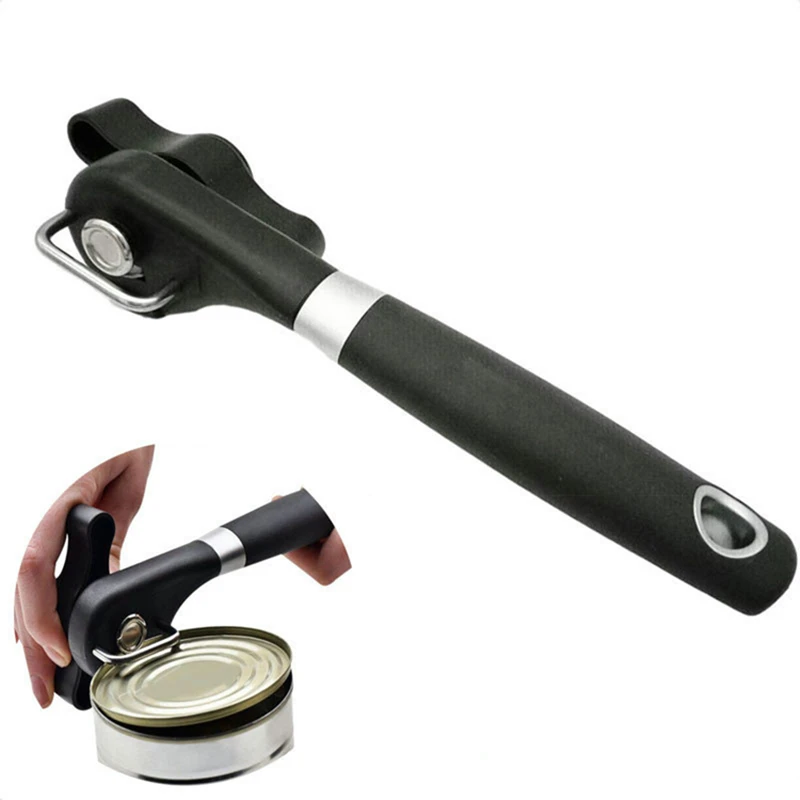 

1 Piece Can Opener Professional Kitchen Tool Safety Hand-actuated Jar Opener Side Cut Easy Grip Manual Opener Knife For Cans Lid