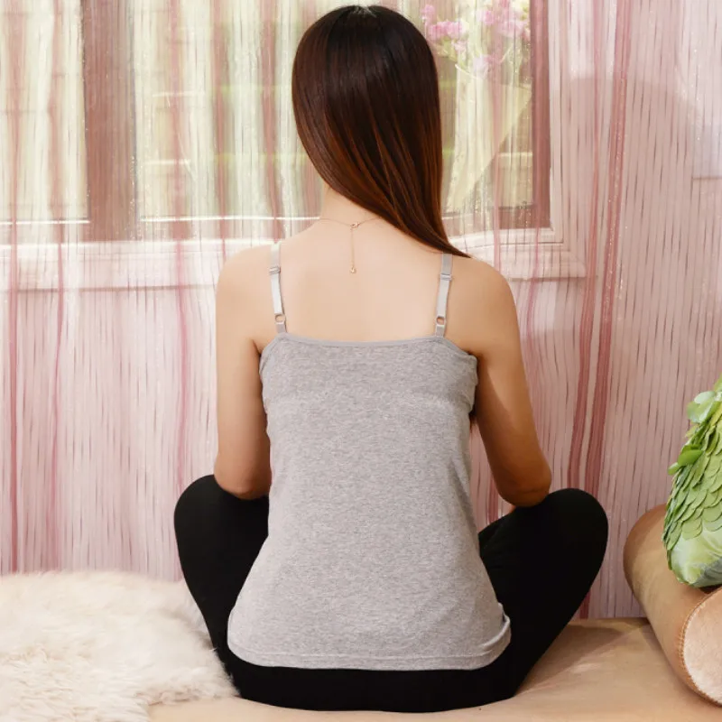 Maternity Women Nursing Camisole Padded Breastfeeding Tops Casual Summer Tank Top Vest Cotton Pregnant Strap Tops Camis 7 Colors (9)