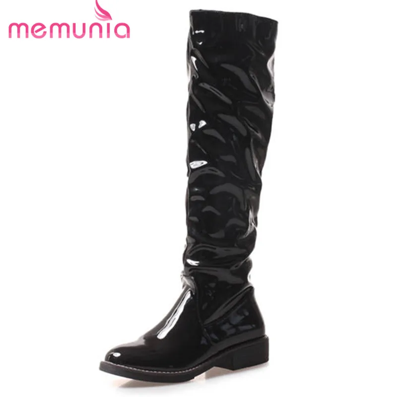 MEMUNIA 2018 hot sale thigh high over the knee boots women slip on autumn boots solid colors fashion long boots low heels shoes MEMUNIA 2018 hot sale thigh high over the knee boots women slip on autumn boots solid colors fashion long boots low heels shoes