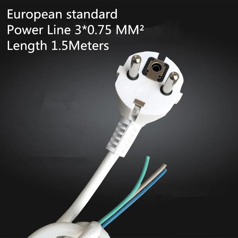 1PCS SS020 European/German standard socket power line 3*0.75 MM2