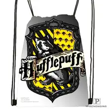 Custom hufflepuff Drawstring Backpack Bag Cute Daypack Kids Satchel (Black Back) 31x40cm#180611-03-127