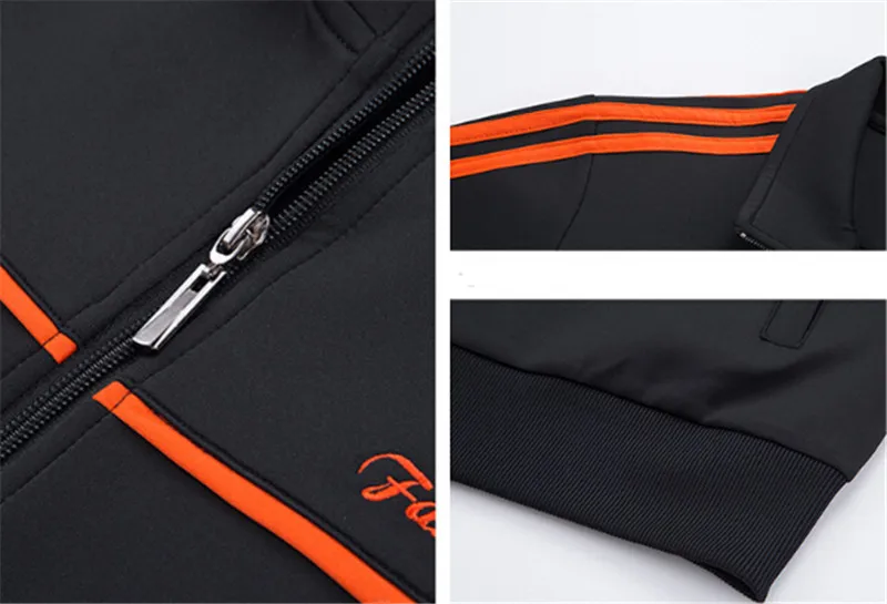 2017 New Sporting Suit Men Autumn Long Sleeve Fashion Sportswear Casual Hoodies+Pant 2 Piece Set Letter Striped Tracksuit6