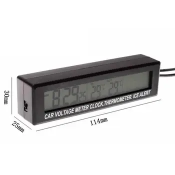 

BEESCLOVER EC88 Car Thermometer + Clock + Voltmeter Electronic Clock electronic Thermometer Double Color Luminous Tool r30