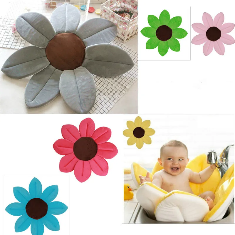 

Baby Shower Blooming Flower Newborn Bathtub Foldable Lotus Shape Cushion Skin Bath Pad Portable Bath Tub Soft Seat Play Mat