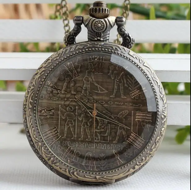 Классический ностальгические орнамент античный стекло мужские и женские кулон моды кварцевые карманные часы и Брелок Сеть подарков
