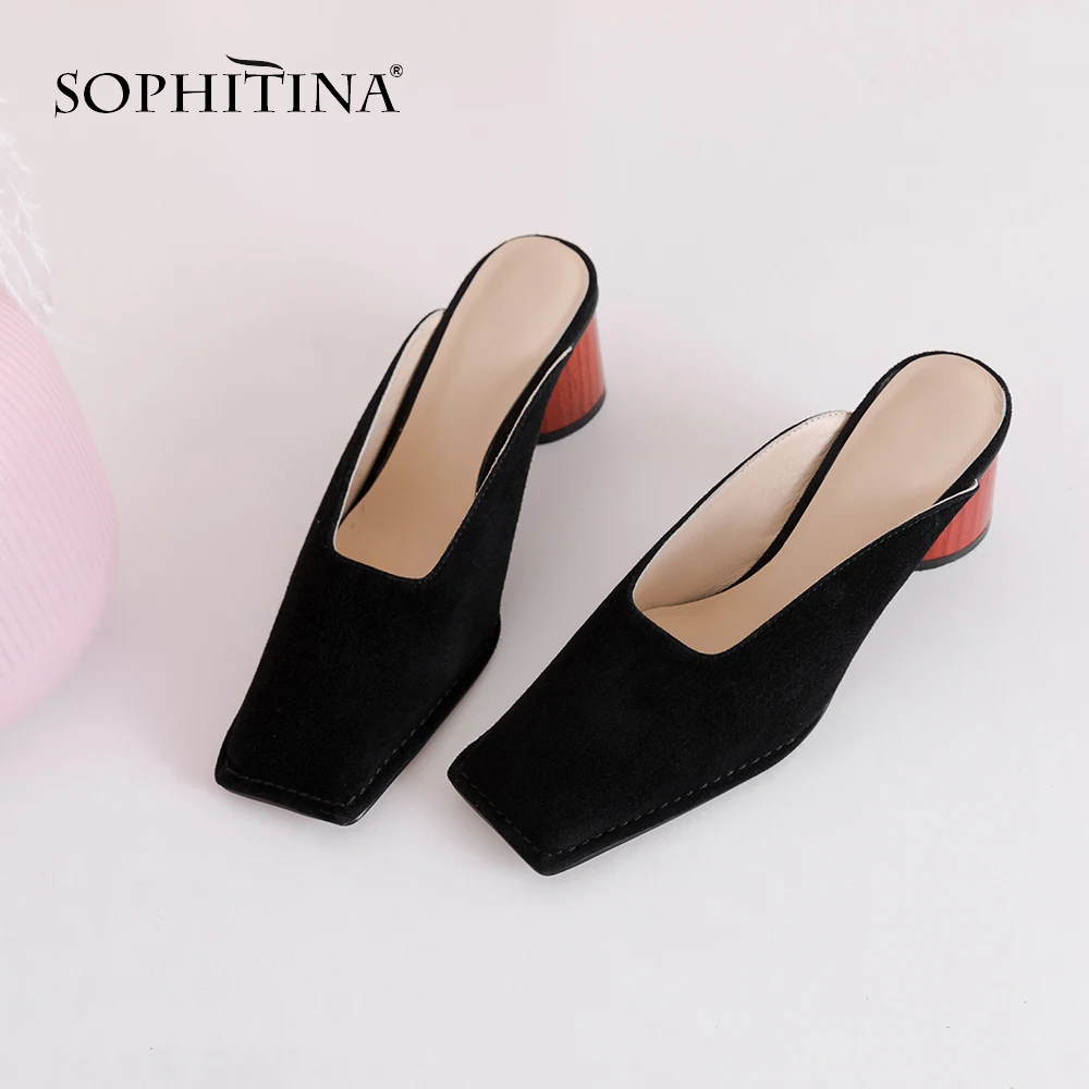 SOPHITINA/Модные туфли без задника на высоком каблуке 4 5 см. Женская обувь среднем и