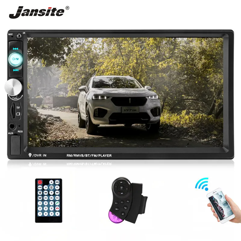 

Jansite 7 inch HD Car Multimedia player Car radio MP5 player Steering wheel controller Bluetooth USB video playback phone link
