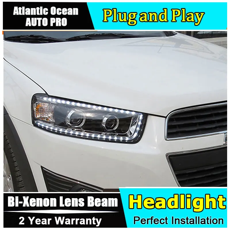 

Auto.Pro Car Styling for Chevrolet Captiva LED Headlights New Captiva led DRL Lens Double Beam HID KIT Xenon bi xenon lens
