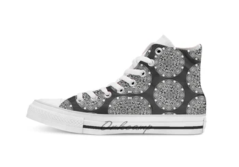 

EP. HYPNOTICSKULL III Novelty Design breathable casual High Top lace-up Canvas shoes sneakers