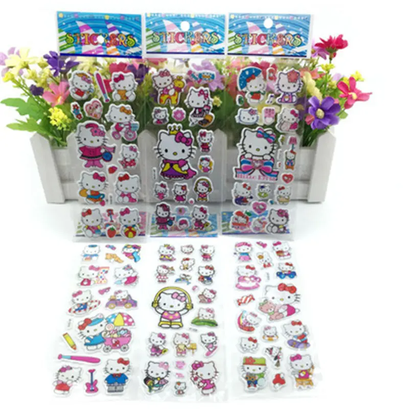 Cute Fairytale Dreamy Small Red Flower Reward Bubble Cartoon Anime Stickers for Children Puzzle Early Education 3D Sticker Pack