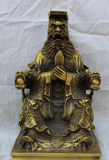 

Collectible bronze S1404 11" China Bronze Buddhist Myth Immortal Sitting In Chair Dragon King God Statue (B0413)