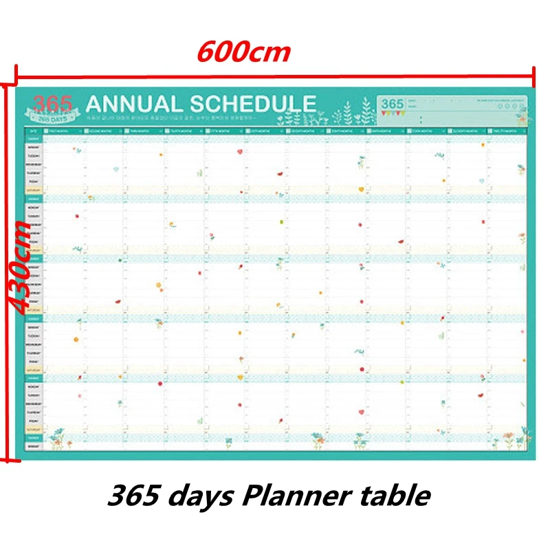 365days cute paper wall calendar office school daily planner notes