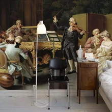 Настроить любой размер настенное покрытие Европейская картина маслом в классическом стиле играть фортепиано аристократическая Фреска Ресторан стенной декор для кафе