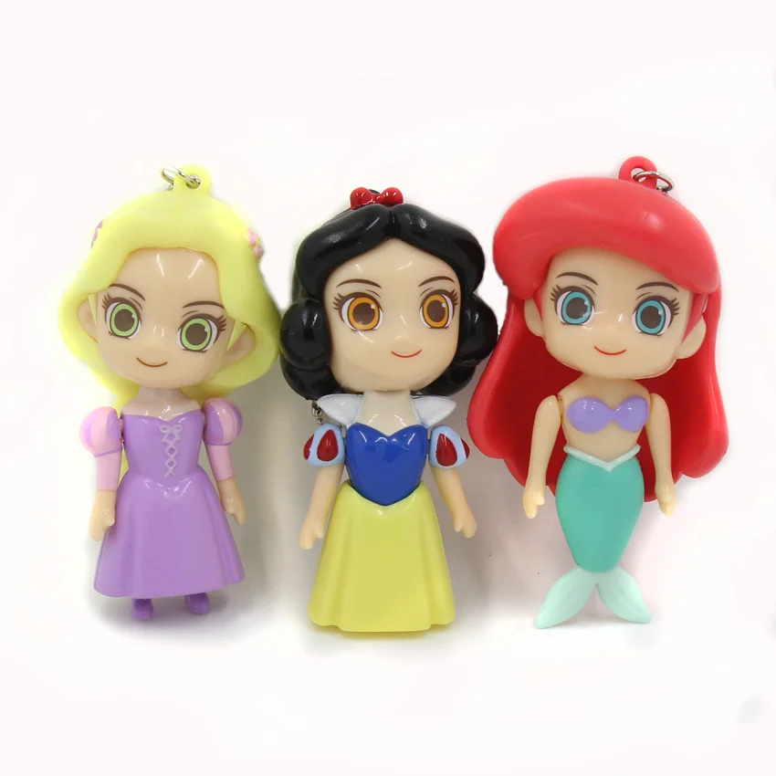 

2019 Brinquedos Princess Dolls Rapunzel Mermaid Snow White PVC Model Figures TOYS Best Friend For Girls