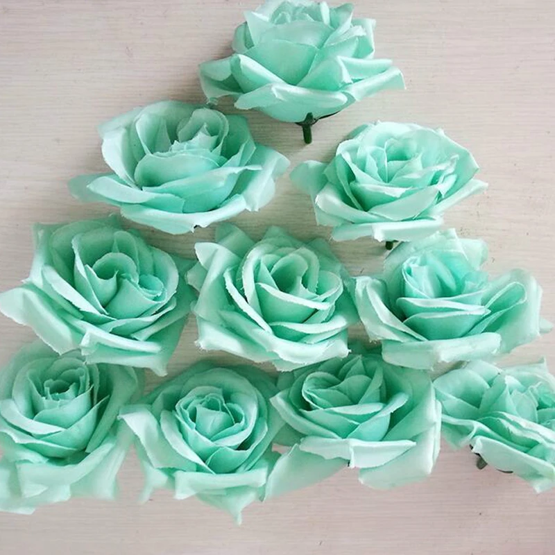 8 Cm Tiffany Biru Kualitas Tinggi Diy Buatan Palsu Sutra Bunga