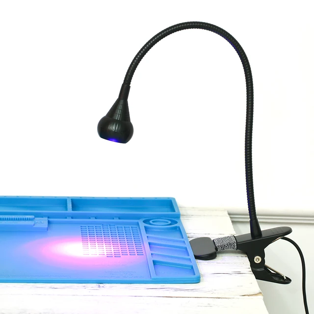 USB Ultraviolet Curing Lamp LED Blacklight Gooseneck Light with Clamp