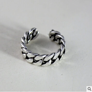 Módní retro styl thajské stříbro 925 šterlinků stříbrné pánské nastavitelné velikosti prsteny šperky dárek pokles lodní muž otevřený prsten bez vyblednutí
