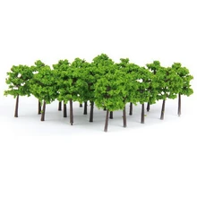 

New Arrival 40pcs Green Plastic Model Trees Train Railroad Scenery 1:250